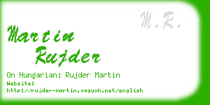 martin rujder business card